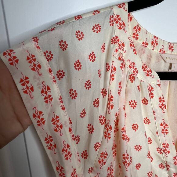 Rebecca Taylor Block Print Mix Silk Dress Size 6 Flawed - Picture 4 of 12